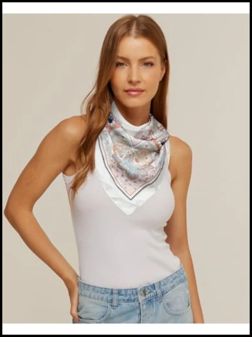 Chiffon Head Scarf Women Silk Feel Bandana 27.5